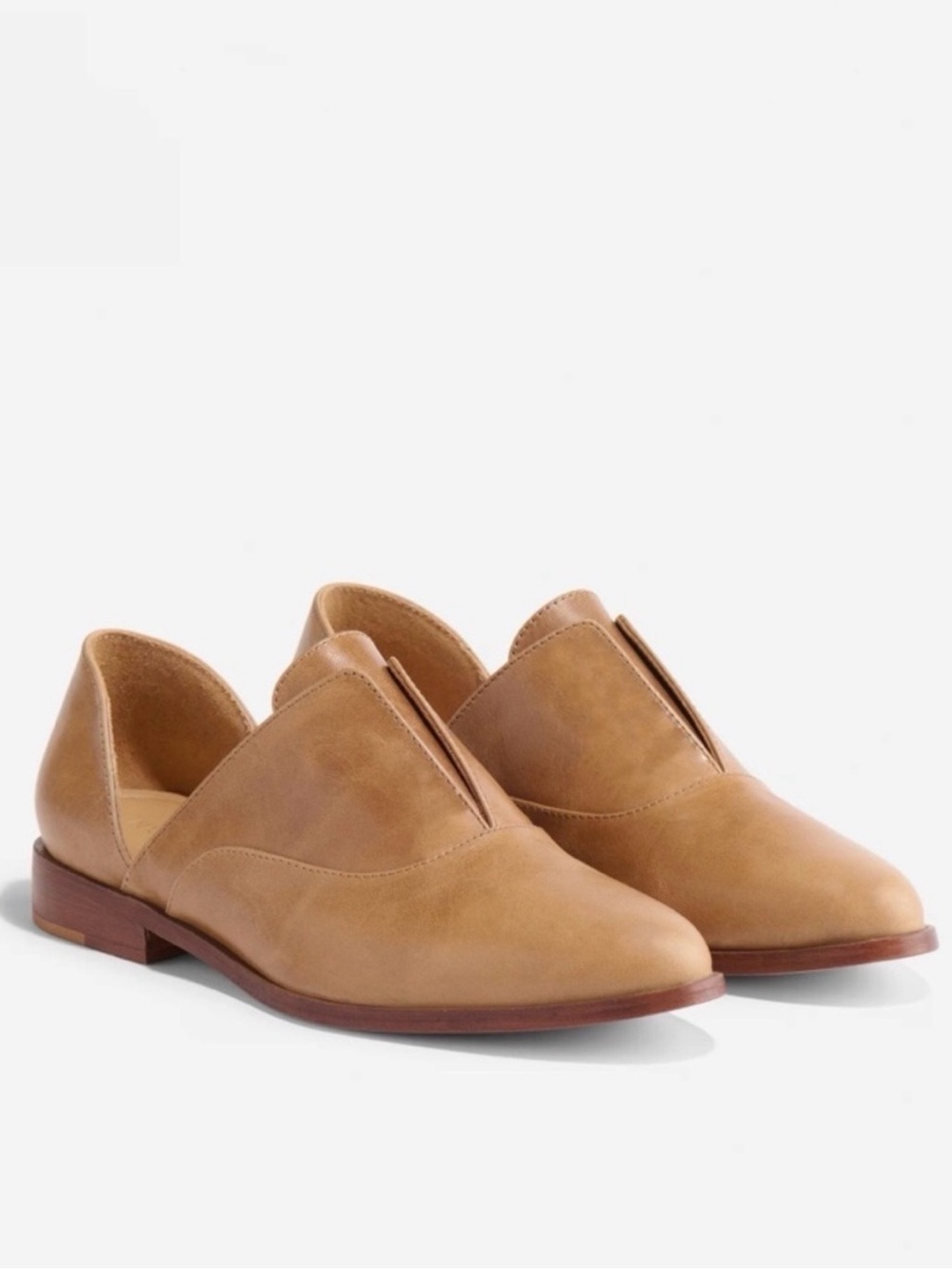 Like New Nisolo Emma d'Orsay Oxford Slip On Loafers Almond Tan- Size 6
